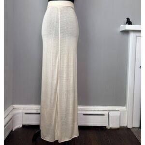 One Teaspoon Skirt Womens 8 Natural Fine Knit Maxi Sheer Viscose Euro Summer New